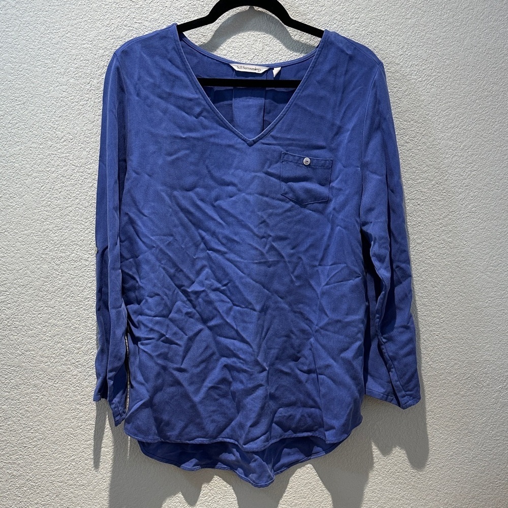 Soft Surroundings Royal Blue Long Sleeve Top size medium